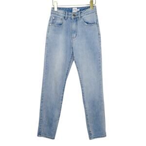 Princess Polly Light Wash High Rise Straight Leg Jeans Size 2 Waist 26"